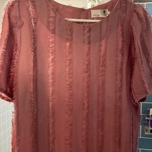 Everleigh exposed thread accent blouse